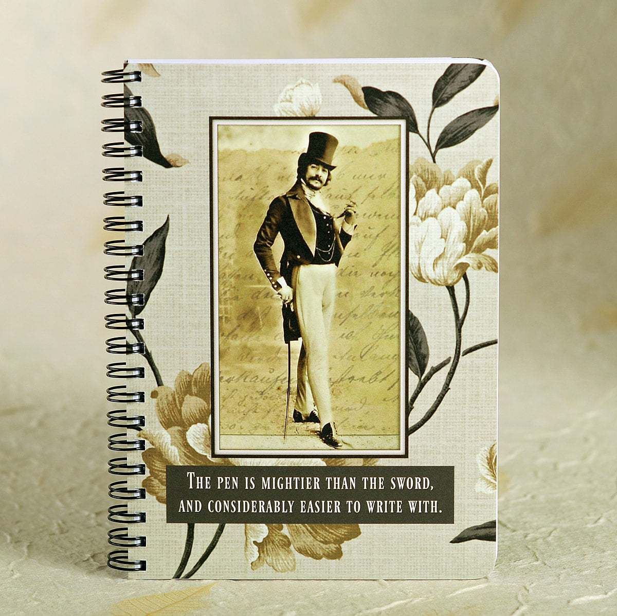 The Pen is Mightier Than the Sword - lined 5x7 80 recycled pages - notepad journal by Umlaut Brooklyn