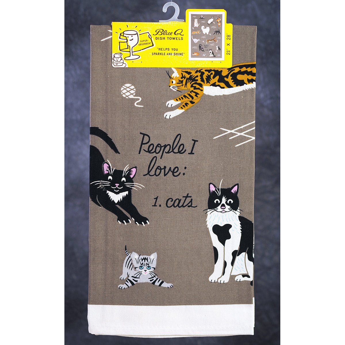 Blue Q Kitchen Towel - Screen Printed Cotton Kitchen Towel - People I Love:  1 cats
