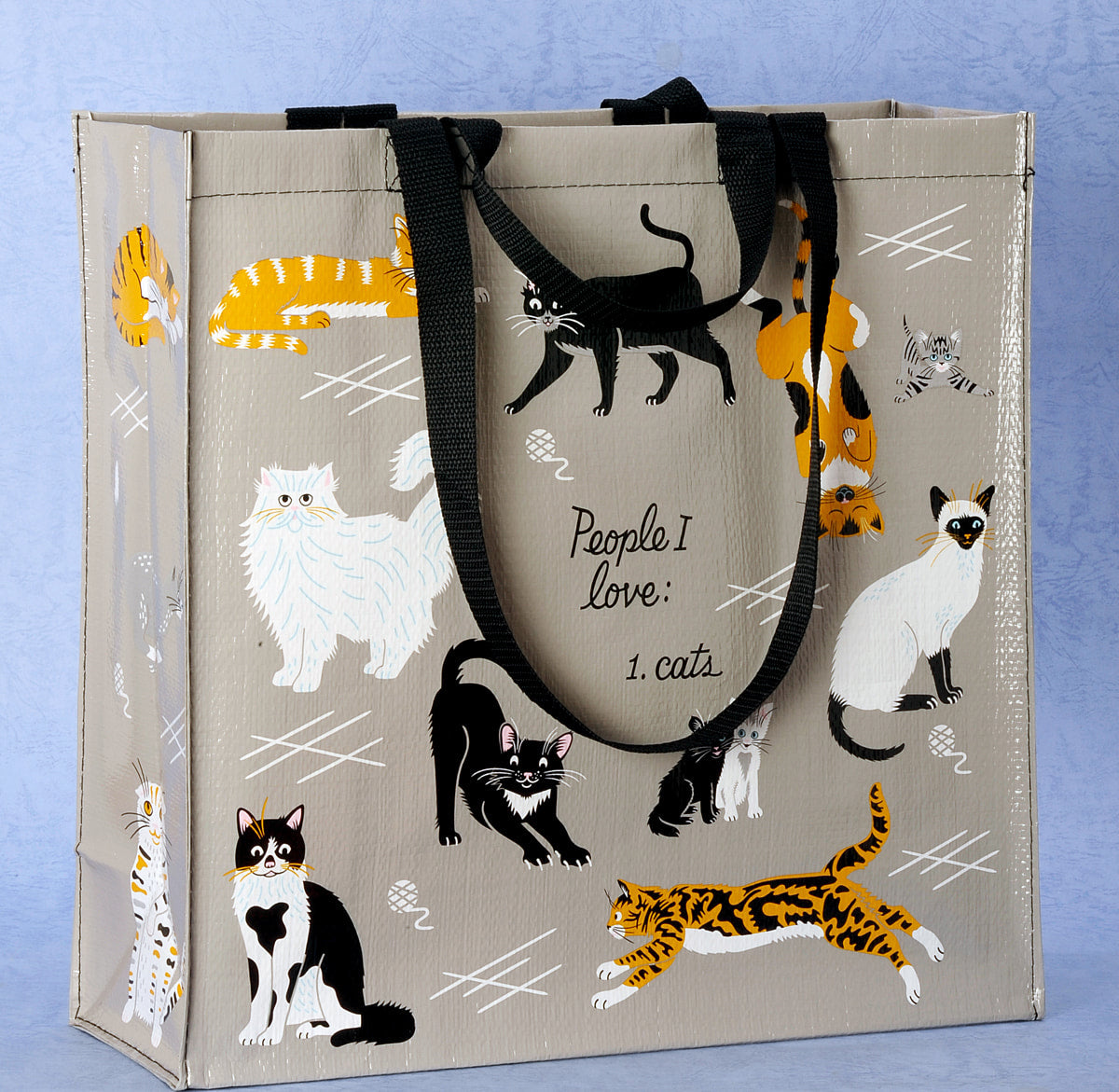 People I Love: Cats Blue Q Shopper Bag - Reusable Shopping Bags