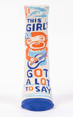 Women's Ankle Sock This Girls Got a a lot to say - Blue Q