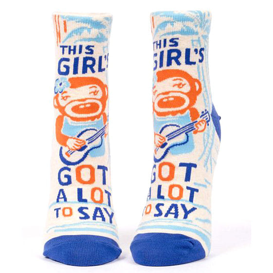 Women's Ankle Sock This Girls Got a a lot to say - Blue Q