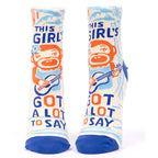 Women's Ankle Sock This Girls Got a a lot to say - Blue Q