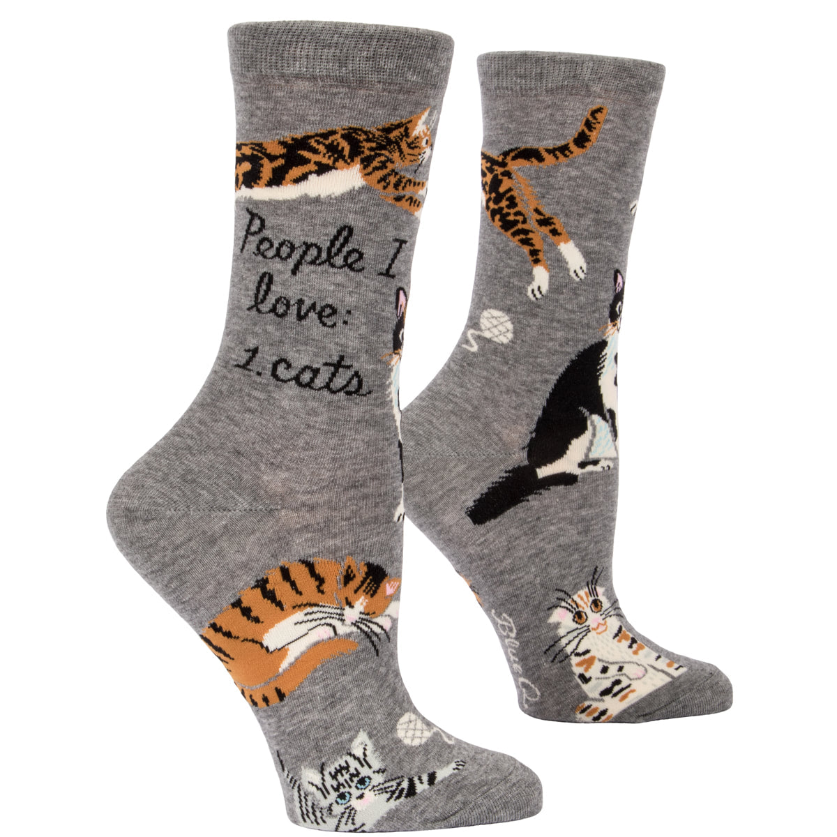 Blue Q Women's Crew Socks - People I Love: 1. Cats