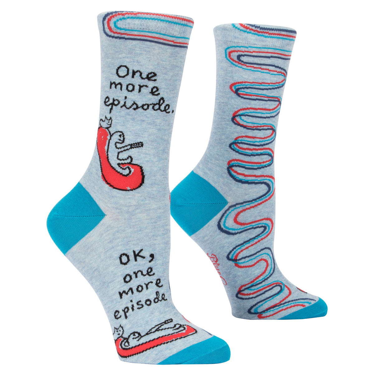 Blue Q Women's Crew Socks - One More Episode. One More Episode ....