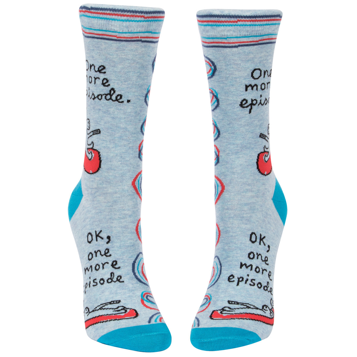 Blue Q Women's Crew Socks - One More Episode. One More Episode ....