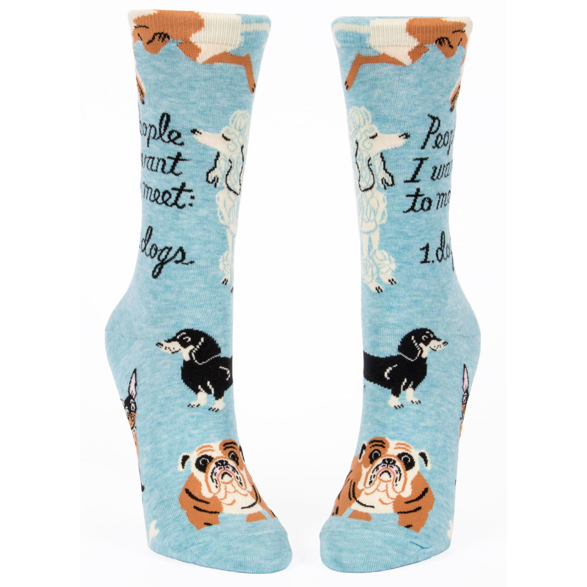 Blue Q Women's Crew Socks - People I Want to Meet:  1. Dogs