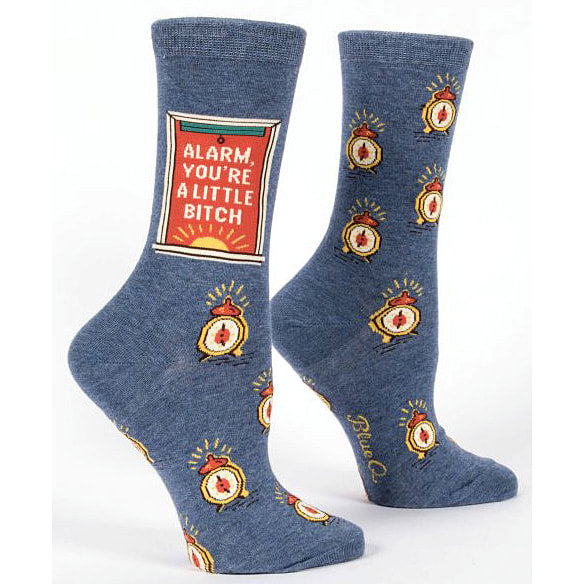 Blue Q Women's Crew Socks - Alarm  You're a Little Bitch