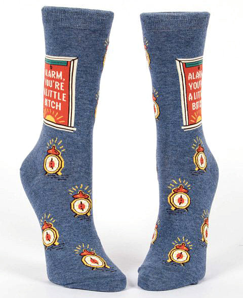 Blue Q Women's Crew Socks - Alarm  You're a Little Bitch