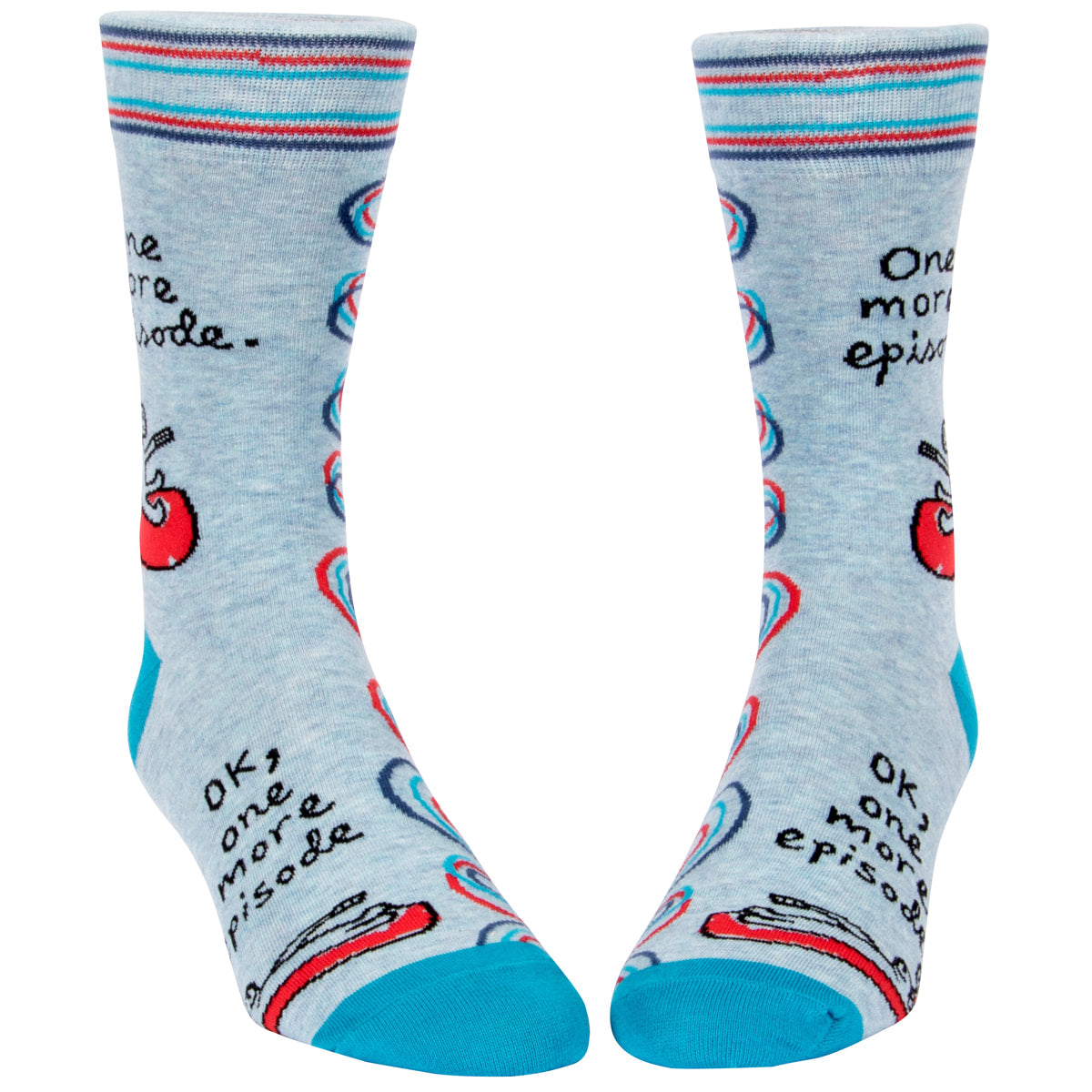 MEN's Crew Socks - One More Episode.  OK, one more episode ....  Blue Q