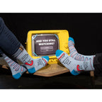 MEN's Crew Socks - One More Episode.  OK, one more episode ....  Blue Q