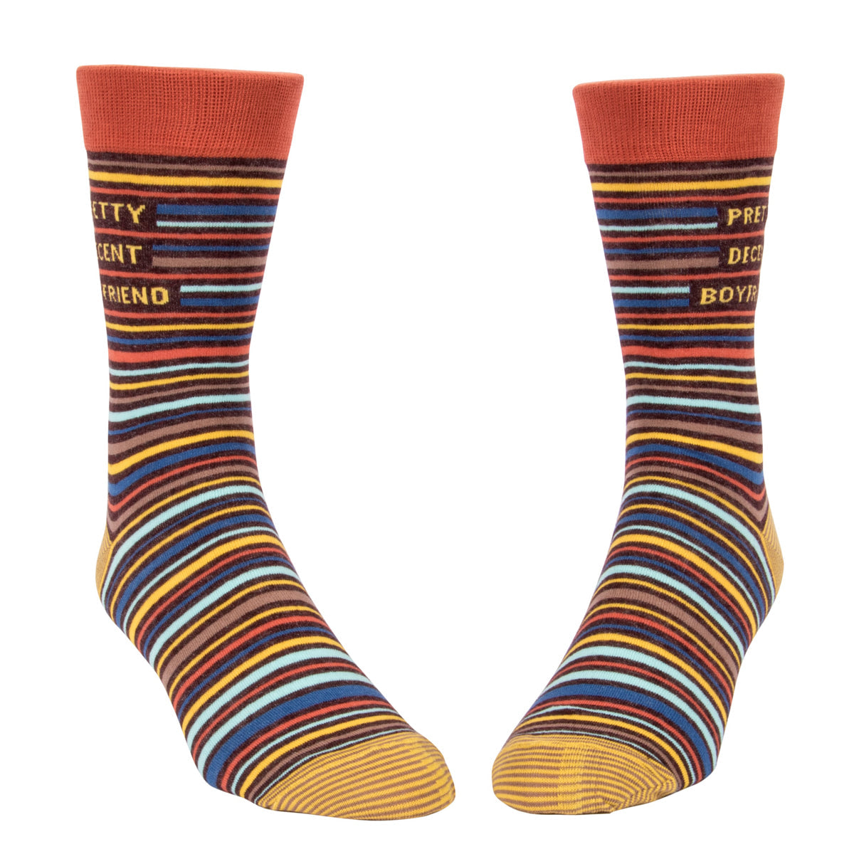 Pretty Decent Boyfriend -  Blue Q Men's Crew Socks