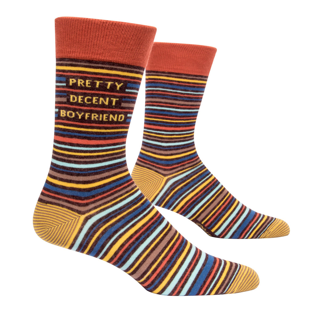 Pretty Decent Boyfriend -  Blue Q Men's Crew Socks