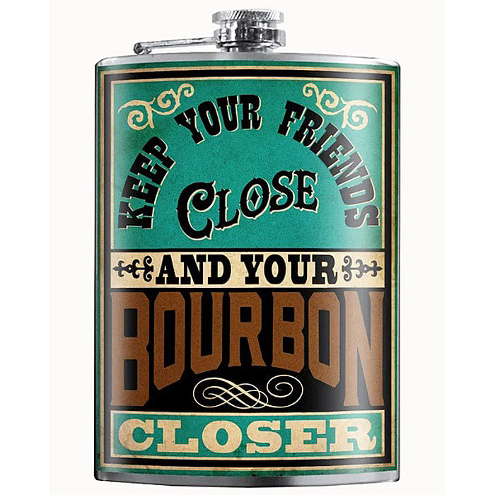Keep Your Bourbon Closer lead free flask by Lucky Jack fka Trixie and Milo