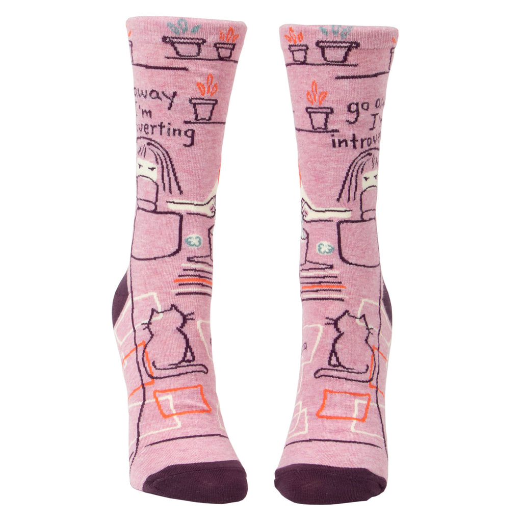Blue Q Go Away I'm Introverting Women's Crew Socks