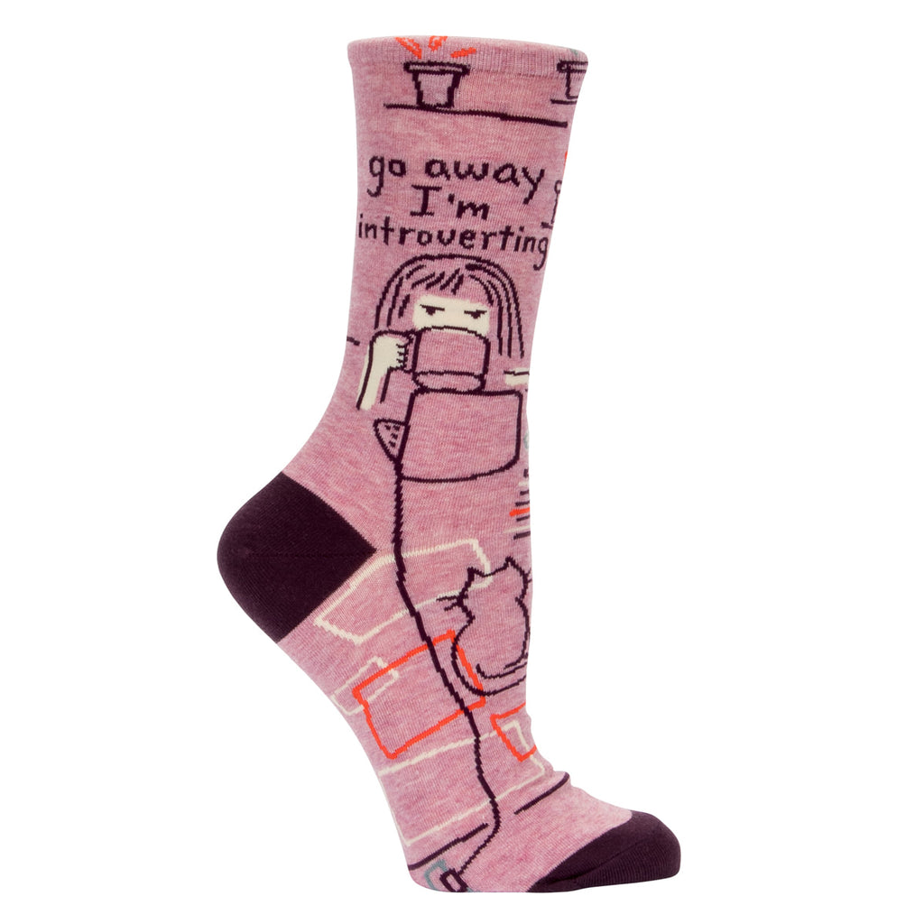 Blue Q Go Away I'm Introverting Women's Crew Socks