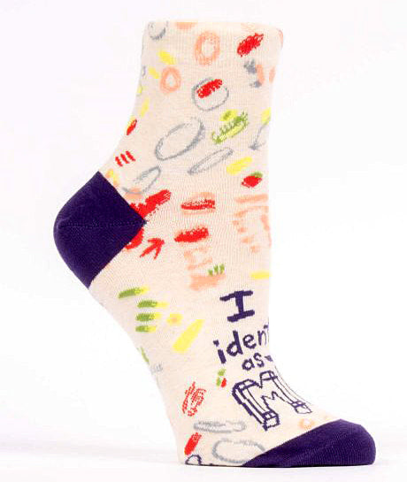 Women's Ankle Sock I Identify as Me - Blue Q