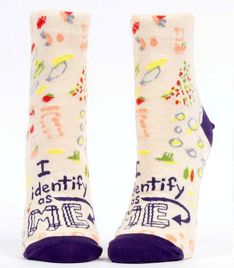 Women's Ankle Sock I Identify as Me - Blue Q