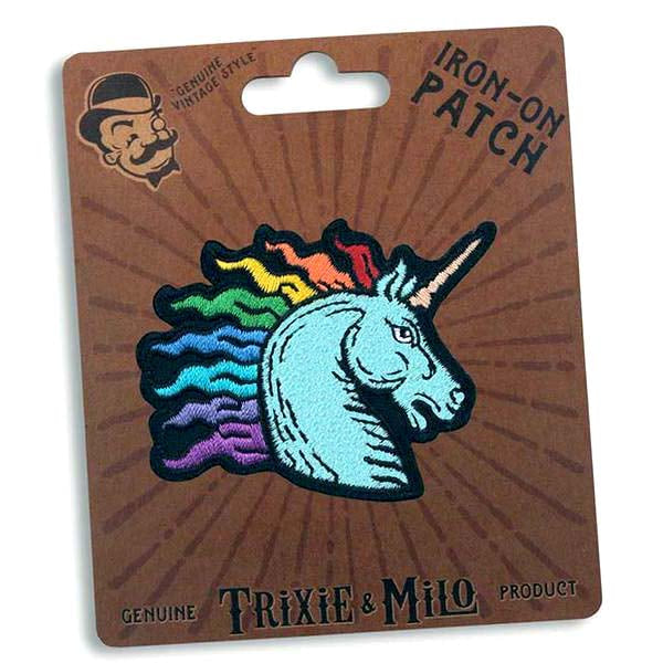 Rainbow Unicorn Iron-On Embroidered Patch by Lucky Jack fka Trixie and Milo