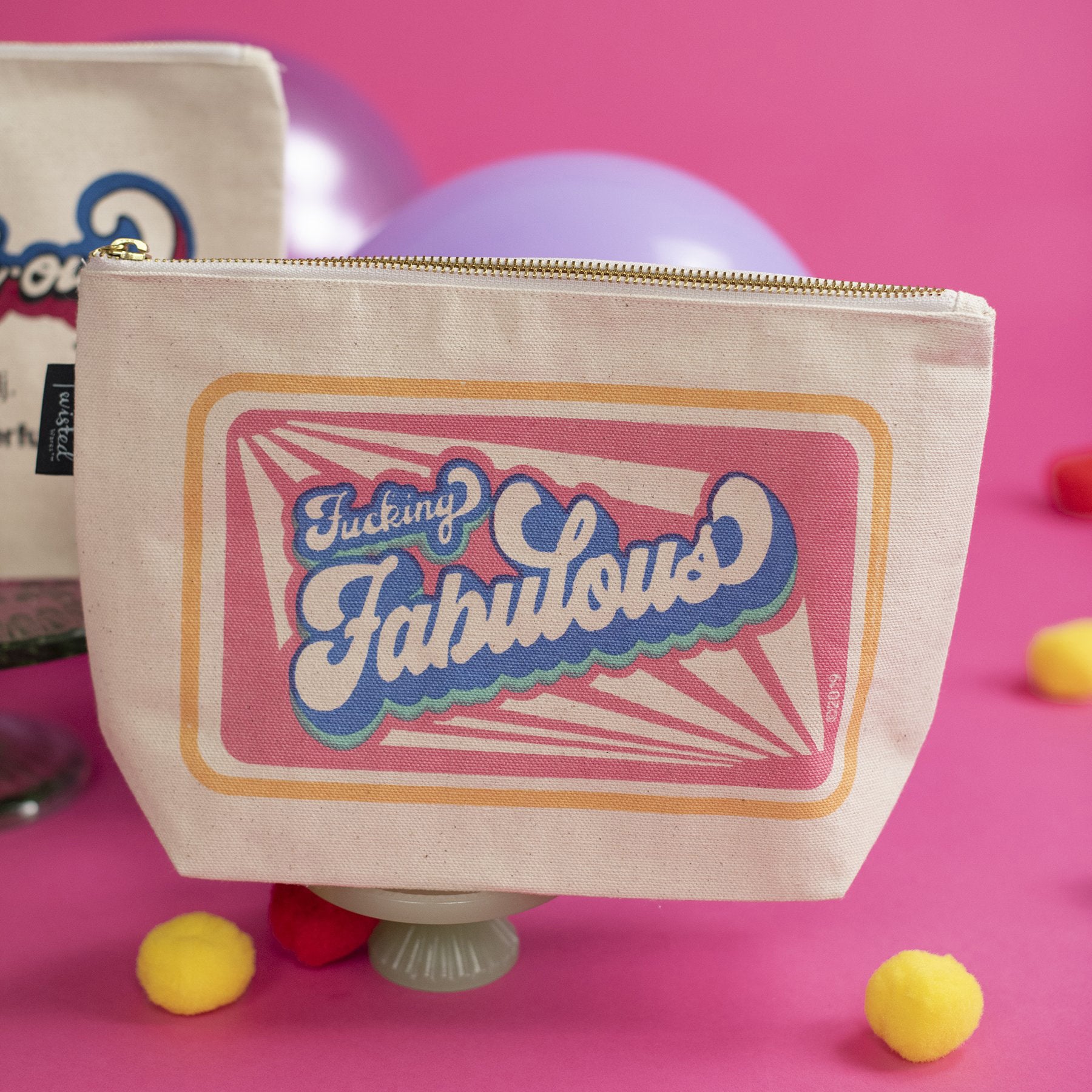 Fucking Fabulous Twisted Wares Canvas, lined Toiletries Bag