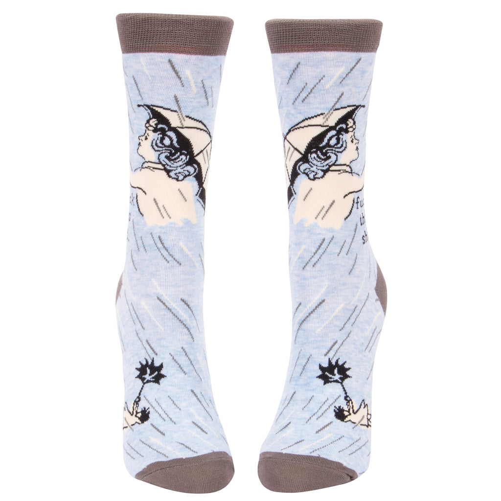 Women's Crew Socks - Fuck This Shit - Blue Q