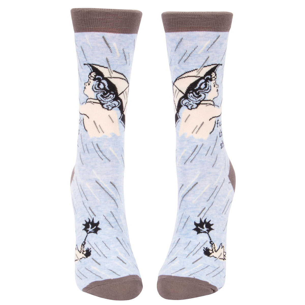 Women's Crew Socks - Fuck This Shit - Blue Q