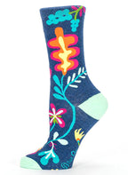 Women's Crew Socks -   I'm a Delicate Fucking Flower - Blue Q