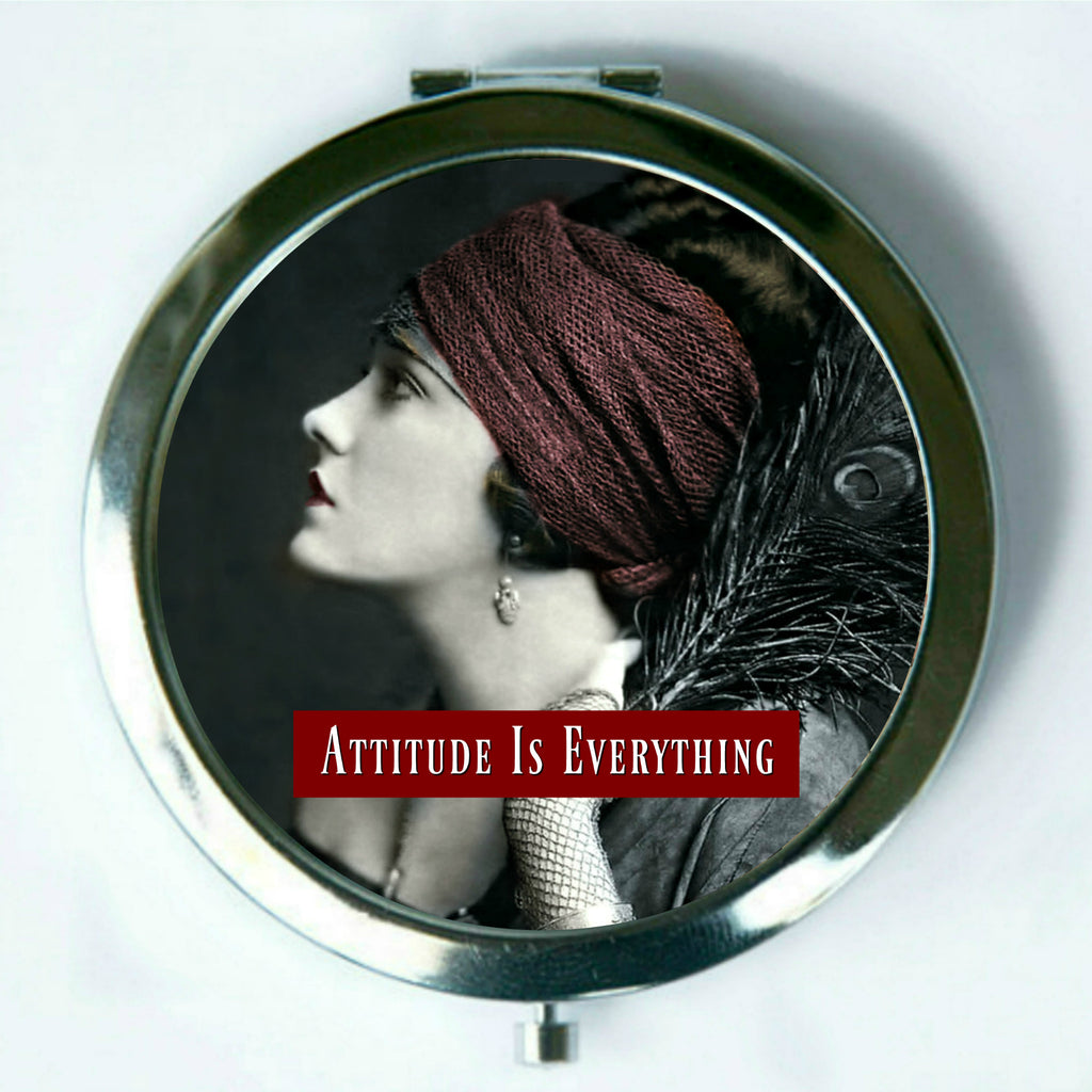 Attitude is Everything - Mirror Compact (regular and magnifiy) by Umlaut Brooklyn