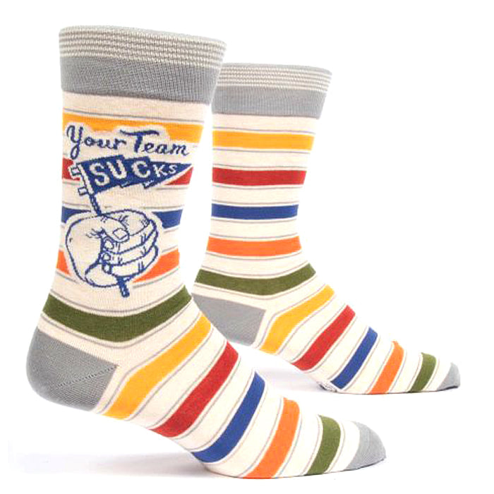 Your Team Sucks MEN's Crew Socks  Blue Q