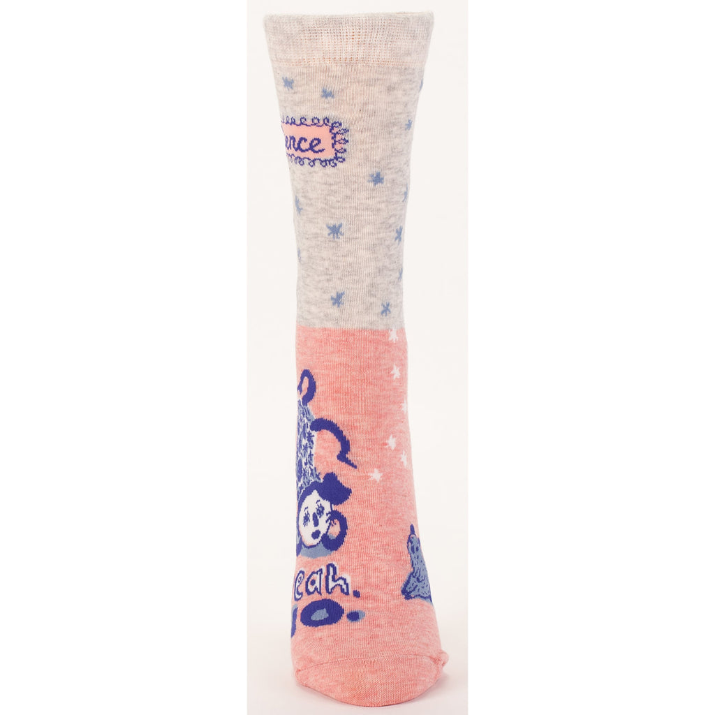 Women's Crew Socks - Patience, Yeah No - Blue Q