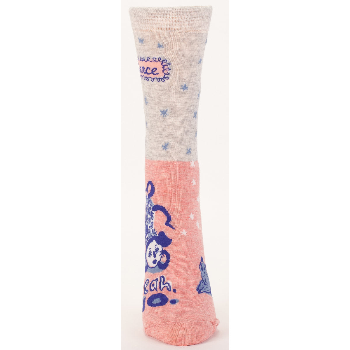 Women's Crew Socks - Patience, Yeah No - Blue Q