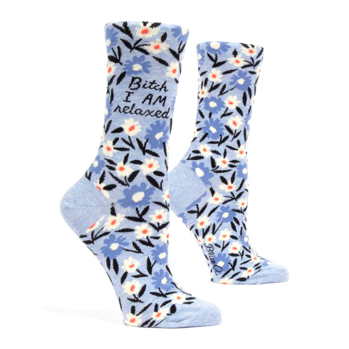 Bitch I AM Relaxed Women's Crew Sock - Blue Q
