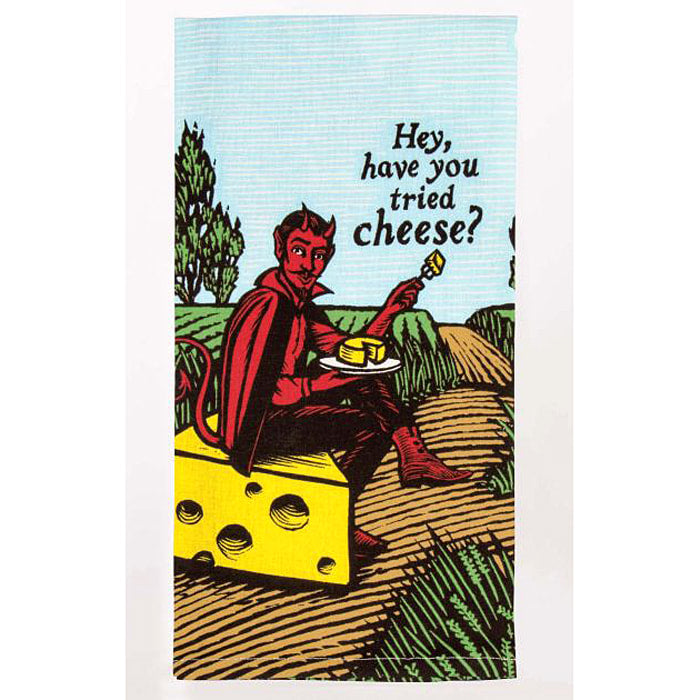 Blue Q Hey, Have you tried cheese?   Kitchen Towel - Printed Cotton Kitchen Towel