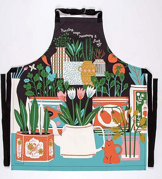 Blue Q Parsley, Sage,  Rosemary & Fuck Off  Unisex Cotton Twill Full Apron With Pockets