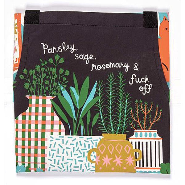 Blue Q Parsley, Sage,  Rosemary & Fuck Off  Unisex Cotton Twill Full Apron With Pockets