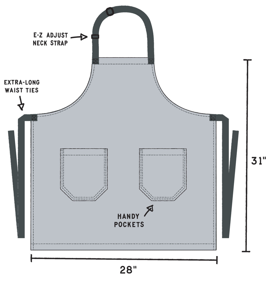 Blue Q Dogs Here To Remind You that everything is VERY exciting! Unisex Cotton Twill Full Apron With Pockets
