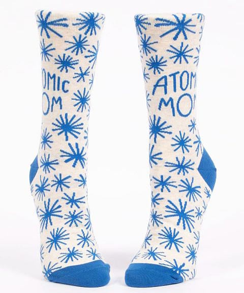 Atomic Mom.   Women's Crew Socks - Blue Q