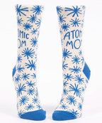 Atomic Mom.   Women's Crew Socks - Blue Q