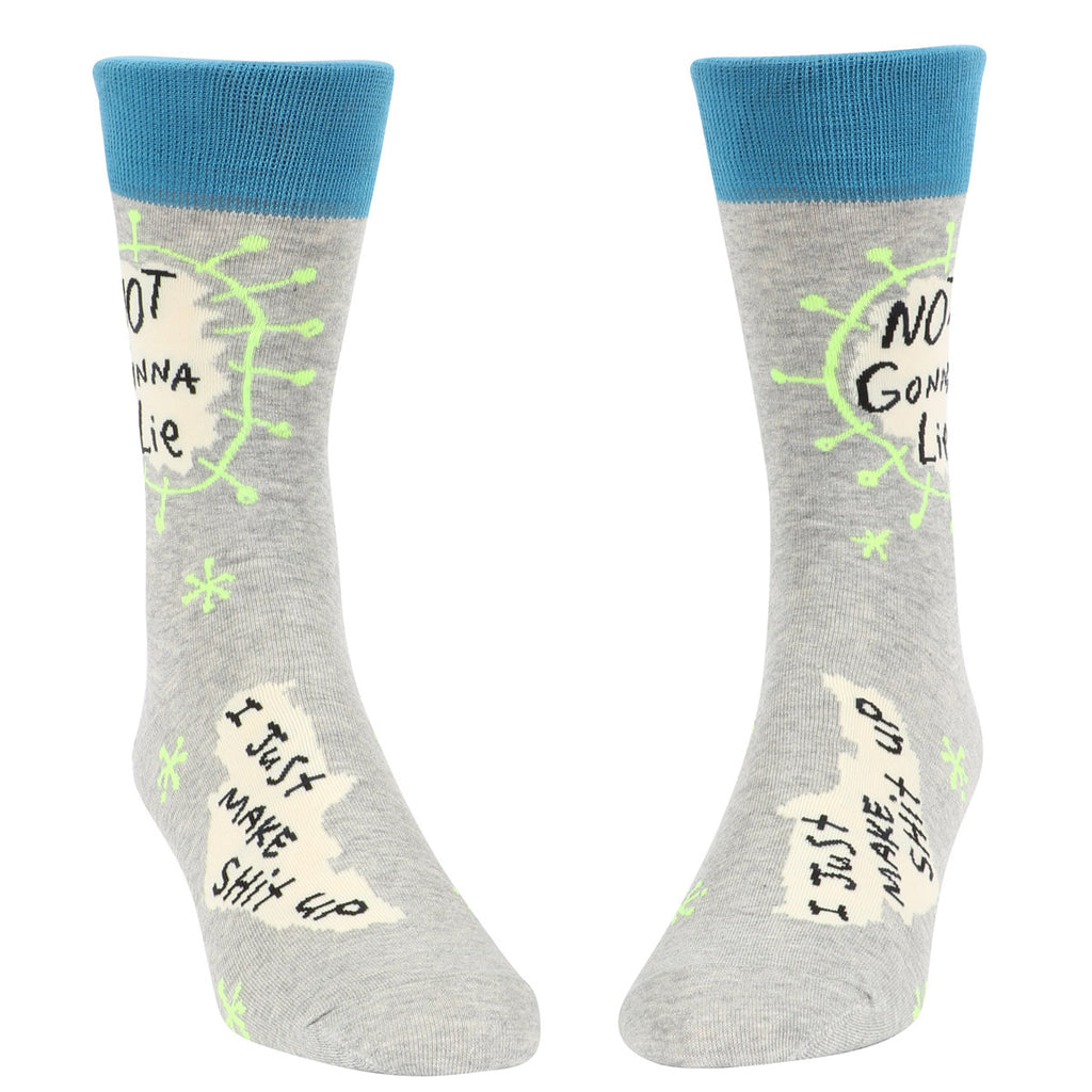 Not Gonna Lie  - MEN's combed cotton crew sock by BlueQ