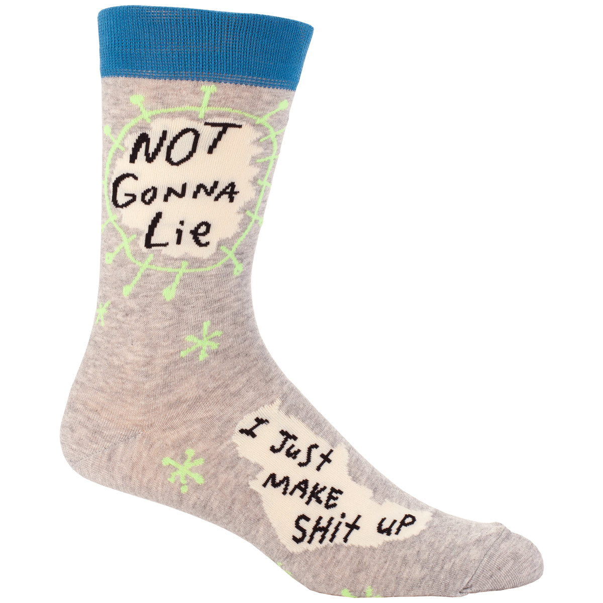 Not Gonna Lie  - MEN's combed cotton crew sock by BlueQ