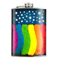 Gay Pride rainbow  lead free flask by Lucky Jack fka Trixie and Milo