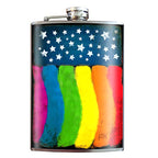 Gay Pride rainbow  lead free flask by Lucky Jack fka Trixie and Milo