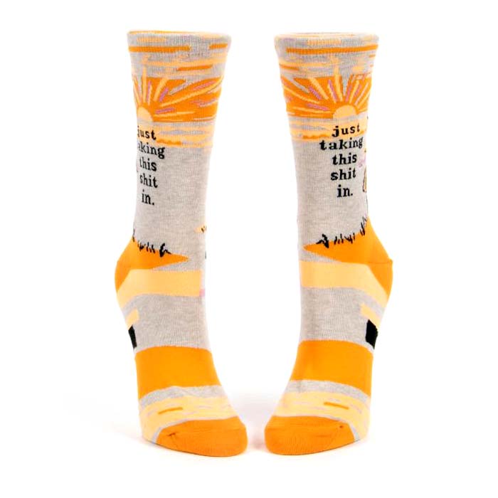Just Taking This Shit In Blue Q Women's Crew Socks
