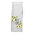 When Life Gives You Lemons Throw Those Fuckers - Hang Tight Cotton Towel with pull through loop - by Twisted Wares