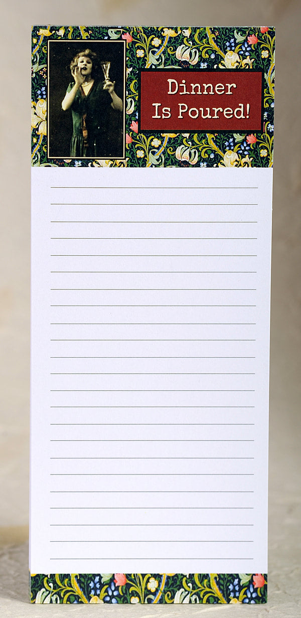 " Wine.  That pretty much covers all the basic food groups" lined magnetic notepad by Umlaut Brooklyn