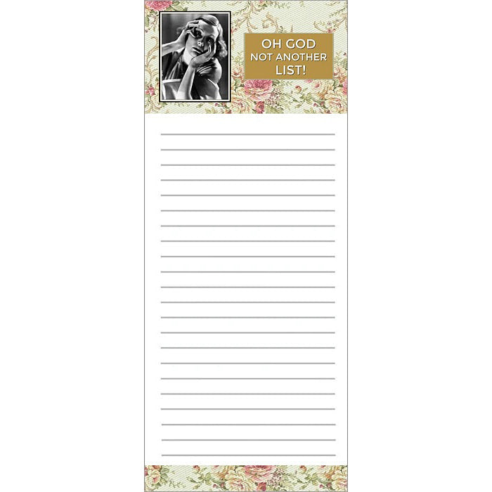 " OH GOD  Not another list " lined magnetic notepad by Umlaut Brooklyn