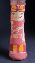 Women's Ankle Socks - Sugar Monster-More Please  - Blue Q