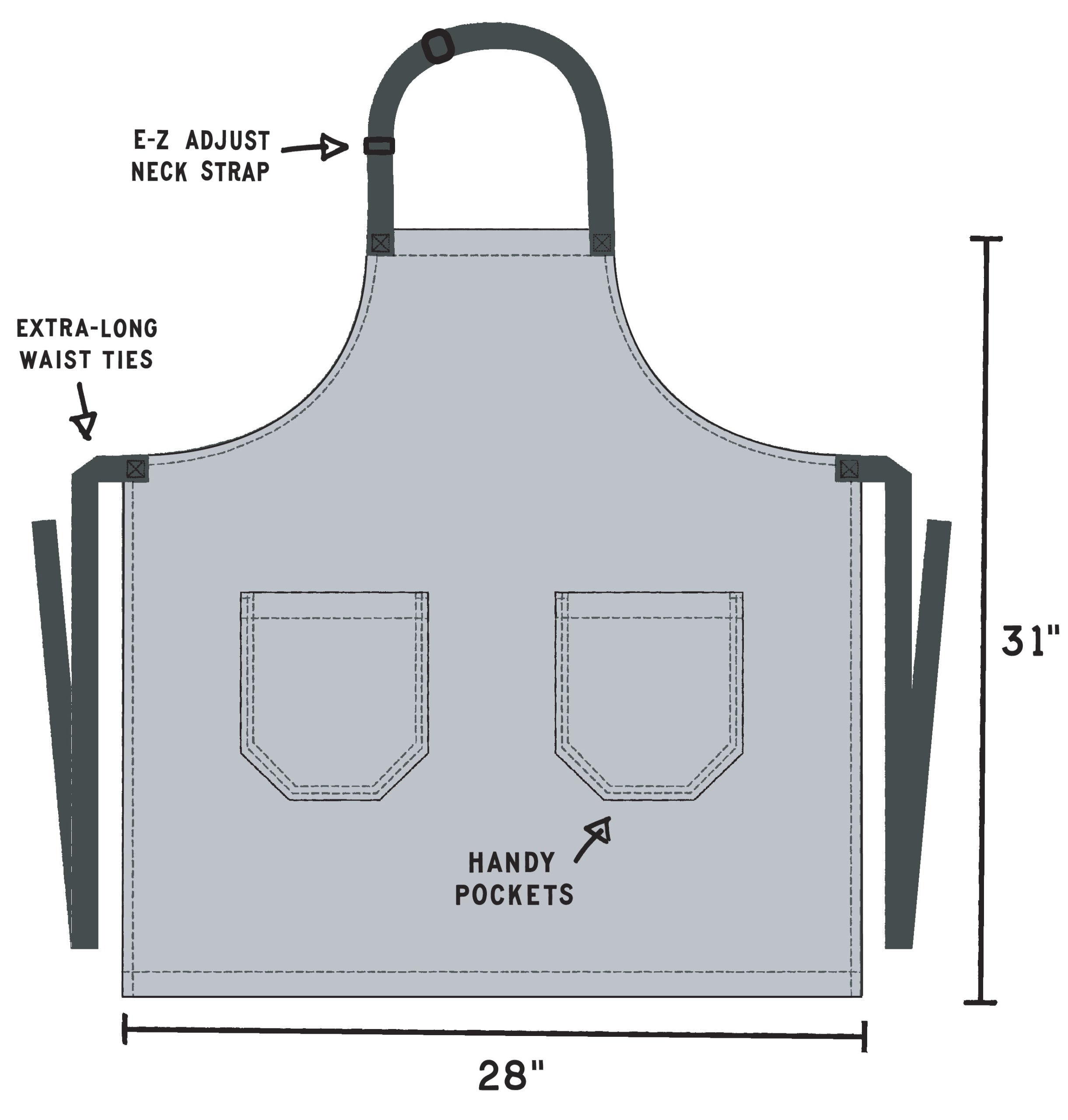 Blue Q - I'll Bake Love to You  -Full Adjustable Apron With Pockets