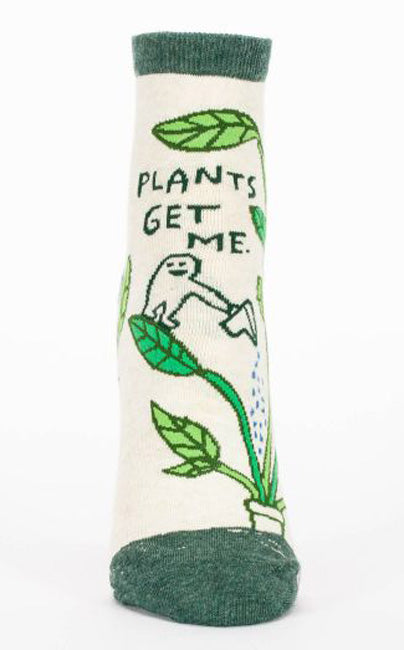Women's Ankle Socks - Plants Get Me  - Blue Q