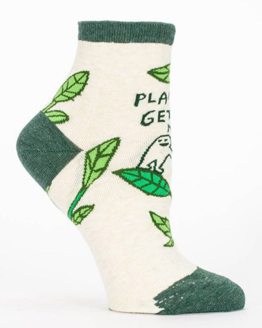 Women's Ankle Socks - Plants Get Me  - Blue Q
