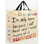 I'm Only Here Because I Eat Blue Q  Shopper Bag - Reusable Shopping Bags